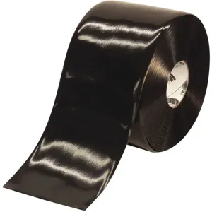 MIGHTY LINE 6RBLK Floor Marking Tape, 6 Width, Black, 100 ft Long | AF6DWD 9Y671