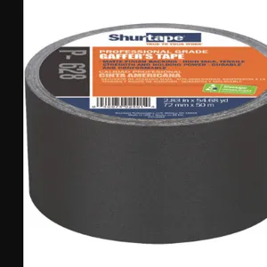 SHURTAPE P- 628 Gaffers Tape 50m x 72mm Black Pk16 | AG9PVN 21GX98