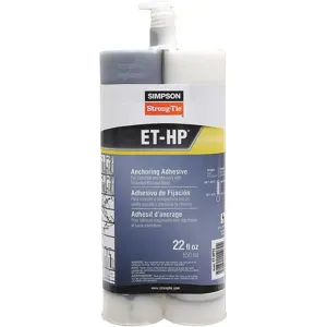 SIMPSON STRONG-TIE ET-HP22-G Structural Anchoring Adhesive, 22 Ounce | AH3KWU 32PK60