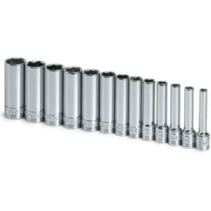 SK PROFESSIONAL TOOLS 1312 Socket Set 1/4 Inch Drive Chrome 13 Pc | AB4YHT 20K430