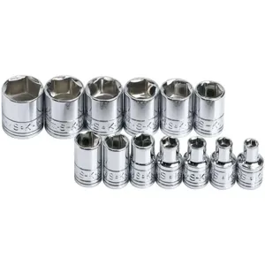 SK PROFESSIONAL TOOLS 1313 Socket Set 1/4 Inch Drive Chrome 13 Pc | AB4YJC 20K439