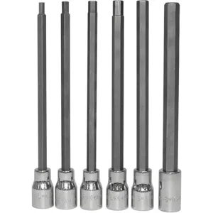 SK PROFESSIONAL TOOLS 19726 Long Socket Bit Set 3/8 Inch Drive 6 Pc | AB4YKK 20K469