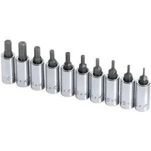 SK PROFESSIONAL TOOLS 19731 Socket Bit Set 1/4 Inch Drive 10 Pc | AB4YHZ 20K436