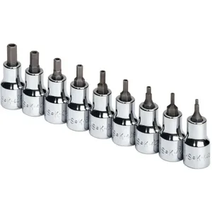 SK PROFESSIONAL TOOLS 19749 Socket Bit Set 3/8 Inch Drive 9 Pc | AB4YKZ 20K482