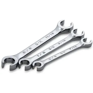 SK PROFESSIONAL TOOLS 383 Flare Nut Wrench Set Sae 6 Points 3 Pc | AB6DGM 21A275