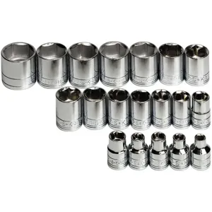 SK PROFESSIONAL TOOLS 3919 Socket Set 3/8 Inch Drive Chrome 19 Pc | AB4YKX 20K480