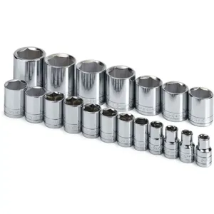 SK PROFESSIONAL TOOLS 4120 Socket Set 1/2 Inch Drive Chrome 19 Pc | AB4YDB 20J995