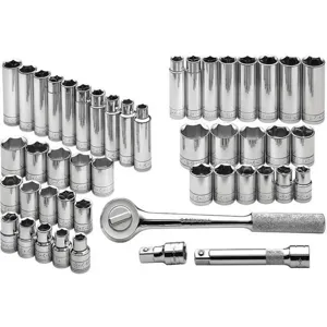 SK PROFESSIONAL TOOLS 4147-6 Socket Set 1/2 Inch Drive Chrome 47 Pc | AA4BGM 12D207