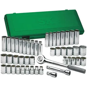 SK PROFESSIONAL TOOLS 4147 Socket Set 1/2 Inch Drive Chrome 47 Pc | AA4BGK 12D205