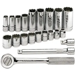 SK PROFESSIONAL TOOLS 4551 Socket Set 3/8 Inch Drive Chrome 21 Pc | AB4YJP 20K450