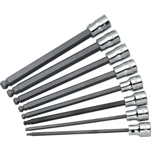 SK PROFESSIONAL TOOLS 19748 Long Socket Bit Set 3/8 Inch Drive 8 Pc | AB4YKN 20K472