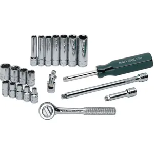 SK PROFESSIONAL TOOLS 4921 Socket Set 1/4 Inch Drive Chrome 21 Pc | AB4YHM 20K425