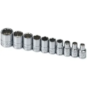 SK PROFESSIONAL TOOLS 4946 Socket Set 1/4 Inch Drive Chrome 10 Pc | AB4YJB 20K438