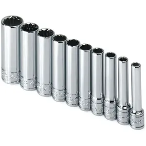 SK PROFESSIONAL TOOLS 4950 Metal Socket Set 1/4 Inch Drive Chrome 10 Pc | AB4YHP 20K427