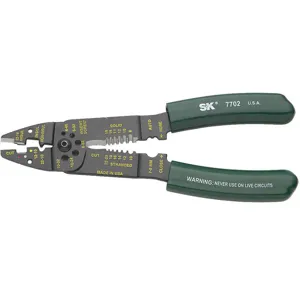 SK PROFESSIONAL TOOLS 7702 Crimper With Die 22-10 Awg 9-1/2 Inch Length | AB6XFR 22P029