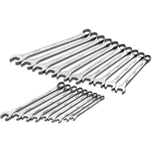 SK PROFESSIONAL TOOLS 86037 Combination Wrench Set Long Chrome 6-24mm 19pc | AB6DFL 21A246