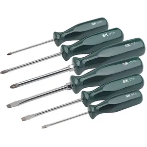 SK PROFESSIONAL TOOLS 86320 Screwdriver Set Sure Grip Chrome 6 Pcs | AA4BHJ 12D229