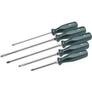 SK PROFESSIONAL TOOLS 86321 Screwdriver Set Sure Grip Long 5 Pcs | AA4BHL 12D231