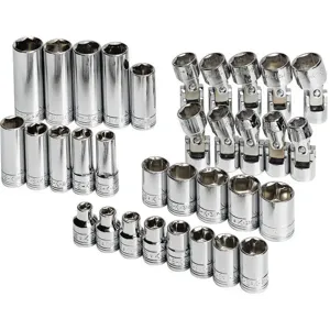 SK PROFESSIONAL TOOLS 89016 Socket Set 3/8 Inch Drive Chrome 33 Pc | AB4YJW 20K456