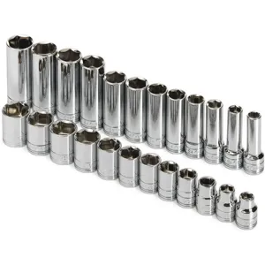 SK PROFESSIONAL TOOLS 89024 Socket Set Metric 3/8 Inch Drive 24 Pc | AB4YKQ 20K474