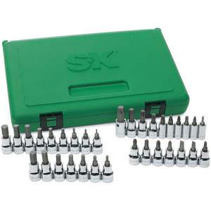 SK PROFESSIONAL TOOLS 89039 Socket Bit Set 1/4 3/8 Inch Drive 33 Pc | AB4YHF 20K419