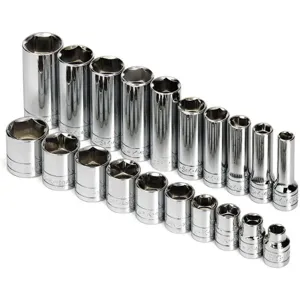 SK PROFESSIONAL TOOLS 89040 Socket Set 3/8 Inch Drive Chrome 20 Pc | AB4YKP 20K473