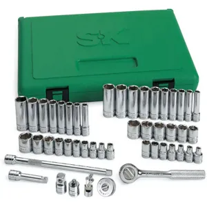 SK PROFESSIONAL TOOLS 91848 Socket Set 1/4 Inch Drive Chrome 48 Pc | AA4BGE 12D199