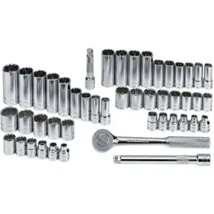 SK PROFESSIONAL TOOLS 94547-12 Socket Set 3/8 Inch Drive Chrome 47 Pc | AA4BGP 12D209