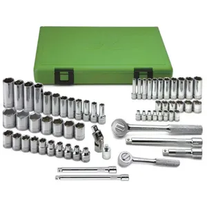 SK PROFESSIONAL TOOLS 94562 Socket Set 1/4 And 3/8 Inch Drive Chrome 62pc | AB4YJK 20K446