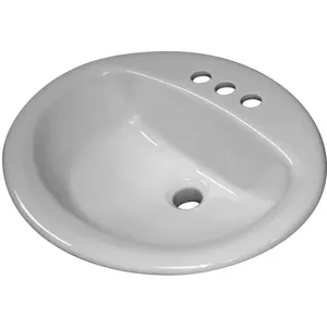 SLOAN SS-3002-A Lavatory Sink Oval Drop In 4 Centerset | AG7APB 49Y036