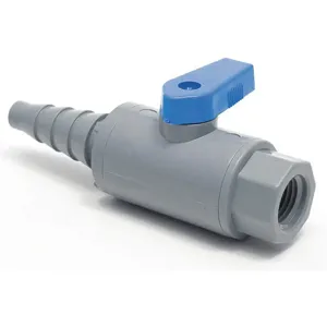 SMC VALVES 6381990 Pvc Ball Valve Inline Fnpt x Barb 1/4 In | AC8MQW 3CGJ9