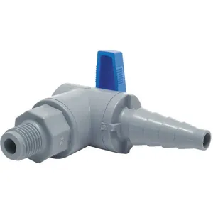 SMC VALVES PVC 657-6MTB-F Pvc Ball Valve Angle Mnpt x Tapered Barb 3/8 In | AC8MUV 3CGV5