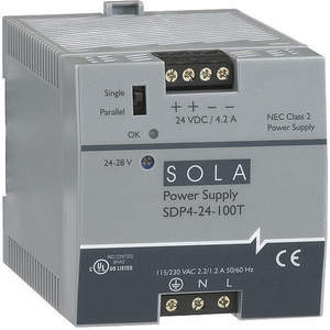 SOLA/HEVI-DUTY SDP4-24-100LT Gleichstromnetzteil 24-28 VDC 3.8 A 60 Hz | AA9WQG 1GYK4