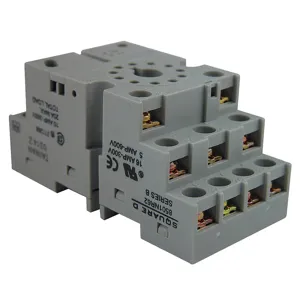 SQUARE D 8501NR62 Relay Socket, 11 Pin, Din Rail/Surface, 300 V, 16 Ampere | AG7CPZ 5B584