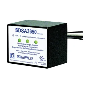 SQUARE D SDSA3650 Surge Protection Device, Surgelogic, 40KA, 600Y/347VAC, 3 Phase, 4 Wire | AG6QEG 3XB87