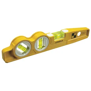 STABILA 25245 Torpedo Level Aluminium 10 inch length 3 Vials | AG9PGT 21CK25