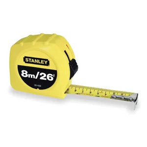 STANLEY 30-456 Tape Measure 1 Inch x 26 Feet Yellow In./ft. | AE4AUJ 5HK85