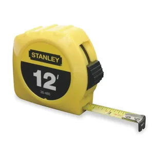 STANLEY 30-485 Tape Measure 1/2 Inch x 12 Feet Yellow In/ft | AE4AUK 5HK89