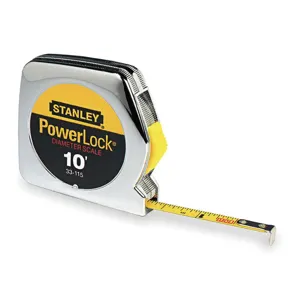 STANLEY 33-115 Tape Measure 1/4 Inch x 10 Feet Chrome In/ft | AF2BYV 6R065