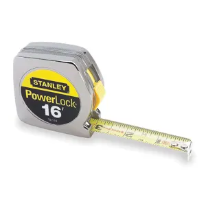 STANLEY 33-116 Tape Measure 3/4 Inch x 16 Feet Chrome In/ft | AE7QWL 6A497