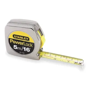 STANLEY 33-158 Tape Measure 3/4 Inch x 5m Chrome In/ft/mm | AE3CAE 5C572