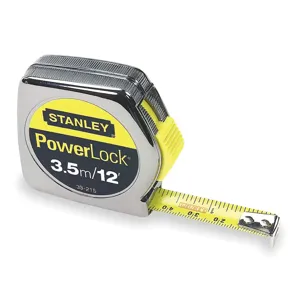 STANLEY 33-215 Tape Measure 1/2 Inch x 3.5m Chrome In/ft/mm | AE3CAD 5C571