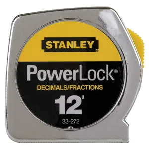 STANLEY 33-272 Tape Measure 1/2 Inch x 12 Feet Chrome In/ft | AE3CAC 5C569