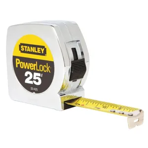 STANLEY 33-425 Tape Measure 1 Inch x 25 Feet Chrome In/ft | AE7QWM 6A498