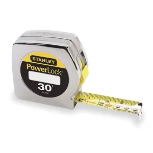 STANLEY 33-430 Tape Measure 1 Inch x 30 Feet Chrome In/ft | AE3CAB 5C567