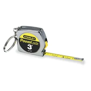 STANLEY 39-130 Key Chain Tape Measure 1/4 Inch x 3 Feet Chrome | AF2BYW 6R095