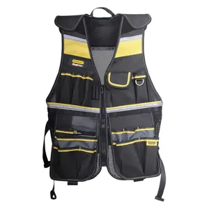 STANLEY FMST530201 Tool Vest Universal Waist Black/Yellow | AH3GQK 31XR39