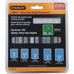 STANLEY TRA700BN Klammer-/Brad-Sortiment schmal 27/64 – Packung mit 2500 Stück | AB7ZCD 24T340
