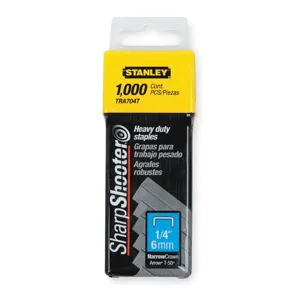 STANLEY TRA704T Narrow Staples 27/64 x 1/4 Inch - Pack Of 1000 | AB4ERM 1XHT4