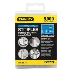 STANLEY TRA705-5C Narrow Staple 27/64 5/16 Inch Leg - Pack Of 5000 | AB7ZBV 24T328